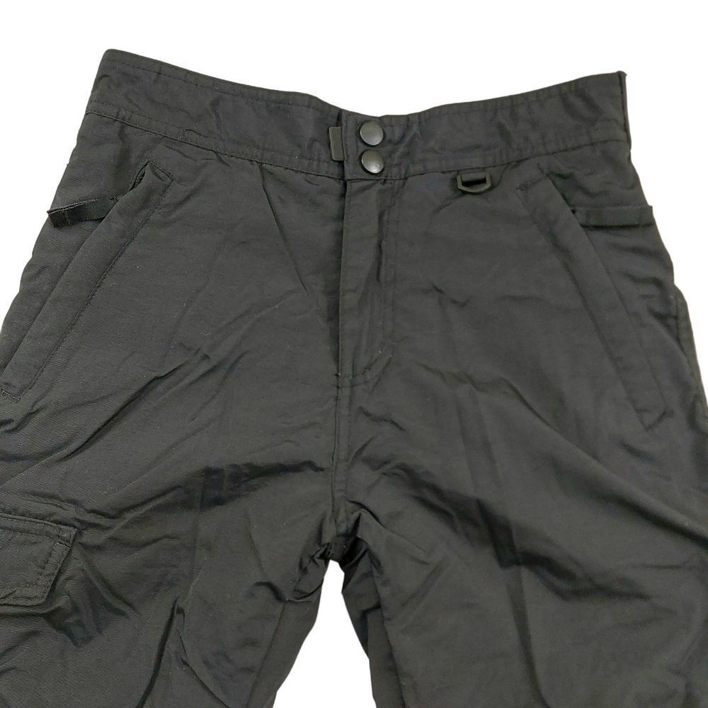 Slalom Kids Snowboarding Ski Cargo Pants 8 Black Knee Reinforced Insulated - Picture 2 of 12
